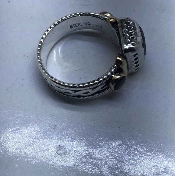 Vintage Reve Sterling Silver 14k Yellow Gold Ring 7 - Picture 6 of 8